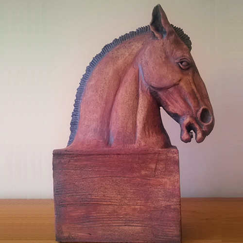 Horse head sculpture